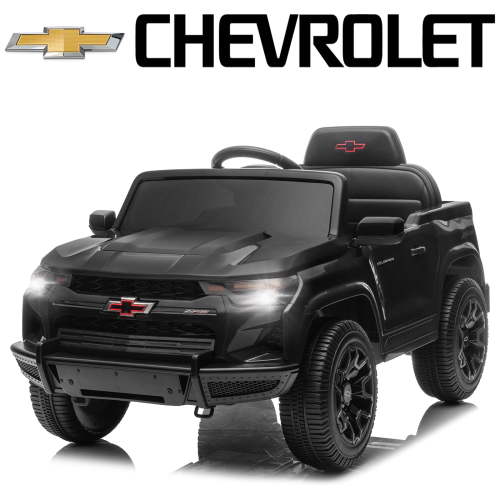 UBesGoo 12V Licensed Chevrolet Colorado Electric Ride on Car Toy for Toddler Kid w/ Remote Control, LED Lights, Black