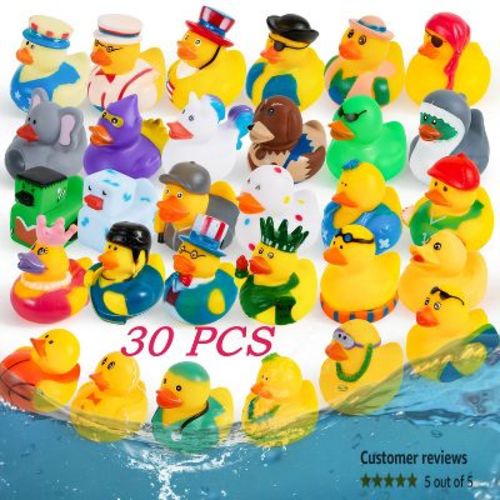 Joyfy 30 Pcs Rubber Ducks, Mini Rubber Duckie Toys for Kids Baby Bath Pool Toys, Christmas & Birthday Gifts, Easter Egg Fillers Party Favors