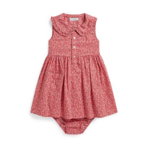 Baby Girls Floral Cotton Shirtdress & Bloomer