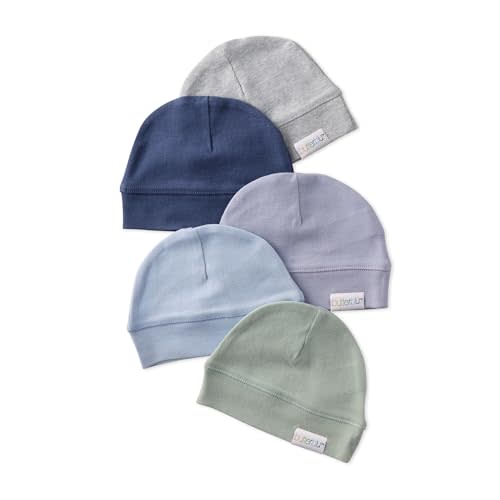 Charlie 5-Pack Baby Hats 100% Organic Cotton Baby Beanies for Newborn, Infant, and Baby Girls, Boys, Unisex
