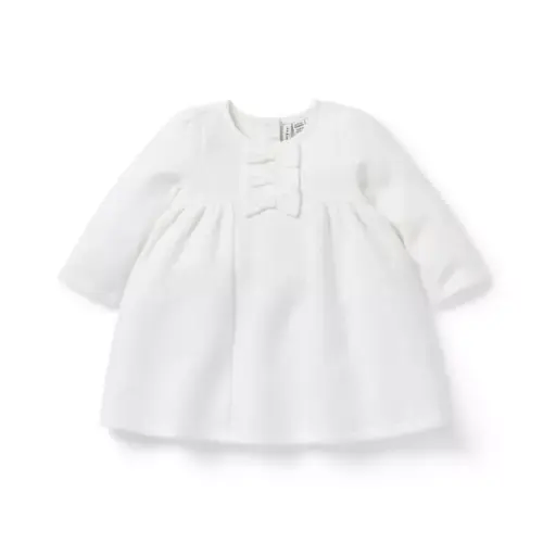 Baby Jet Ivory Baby Quilted Floral Bow Dress by Janie and Jack
