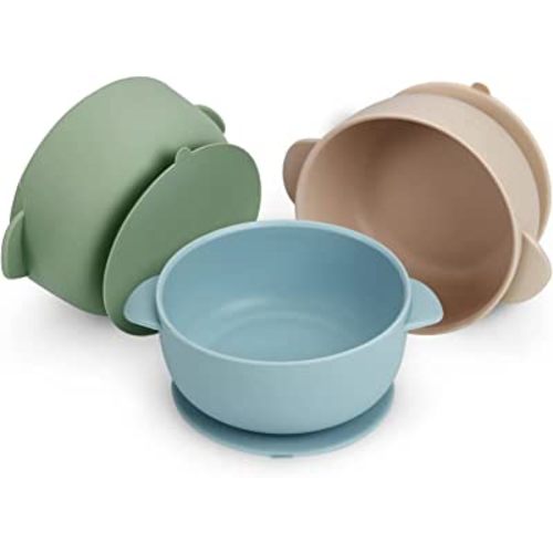 PandaEar 3 Pack Baby Bowls with Suction| Stay Put Silicone Food Bowl for Babies Kids Toddlers Infants| Food Grade Soft Safe BPA-Free Silicone