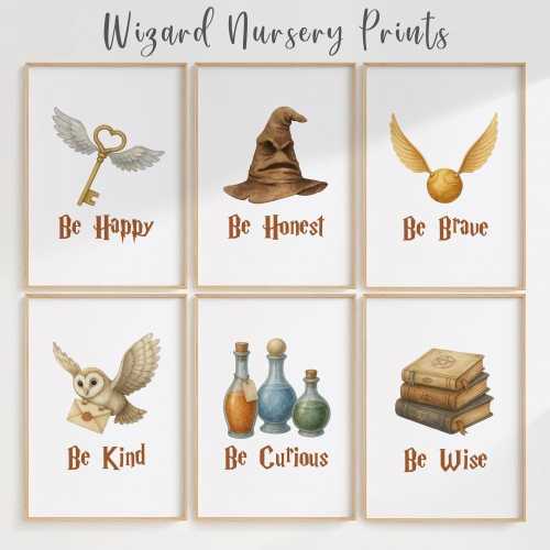 Watercolor Wizard Nursery Prints – Positive Affirmations (Digital Download)