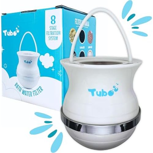 Tubo Bath Filter 2.0-8 Stage Bath Filter for Tub Faucet, Bathtub Water Filter Removes 99% Chlorine & Contaminants, BPA-Free Water Filter for Bathtub, Healthy Skin & Hair, Bath Filter for Baby