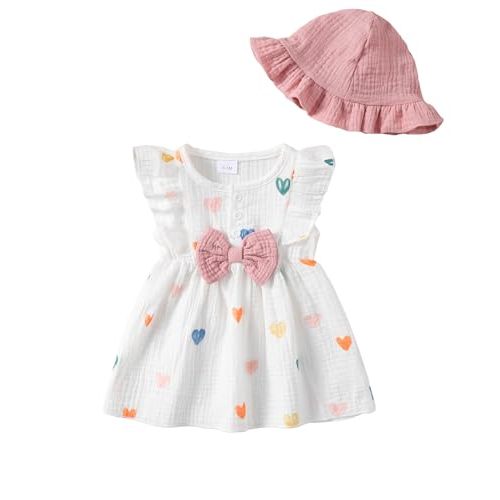sweetabby Toddler Baby Girl Dresses Summer Clothes Boho Short Sleeve Dress Ruffle Infant Sundress Cute Girls Outfit