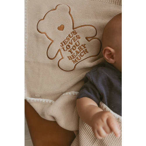 Jesus Loves You Beary Much Knit Blanket – OUR HOUSE ABOVE