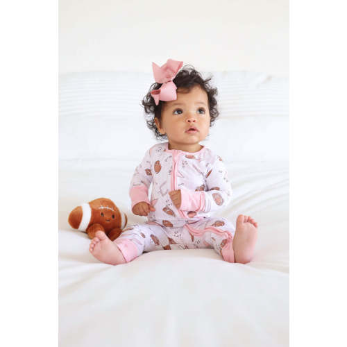 Tiny Touchdowns Convertible Zip Romper | Pink