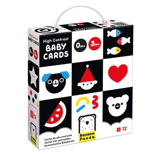 High Contrast Baby Cards 0m+ 3m+ - Banana Panda