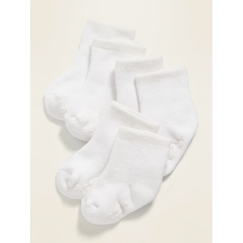 Unisex Crew Socks 3-Pack for Baby in White