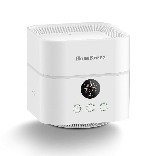 Air Purifier and Humidifier Combo for Bedroom, Covers Up to 200ft², H13 True HEPA Filter, 500ML Water Tank, Quiet Cool Mist Top Fill Essential Oil Diffuser for Baby, Pet Room, White