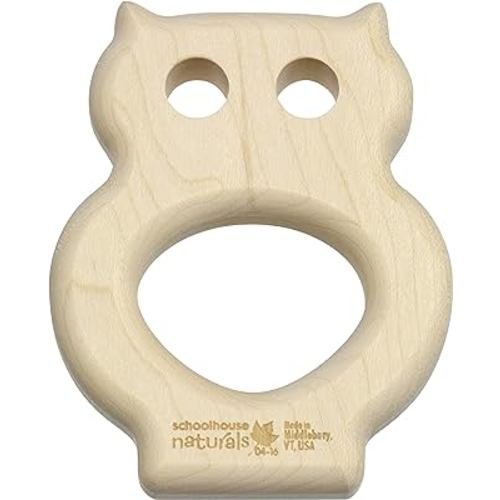 Owl Shaped Maple Teether - Made in USA