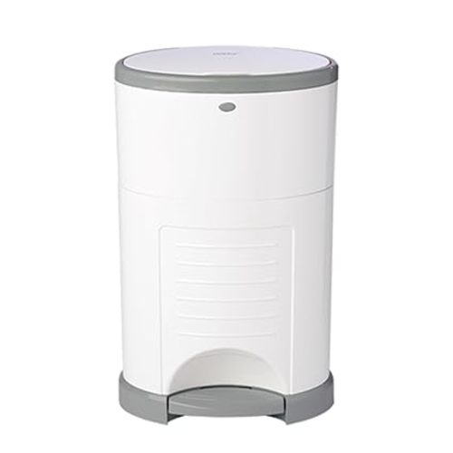 DEKOR Diaper EKO Plus Diaper Pail, White | ONLY Eco-Friendly Diaper Pail Made with 70% Recycled Materials | Hands-Free: Step–Drop–Done | Cost-Effective Refill System |Great Cloth Diaper Pail