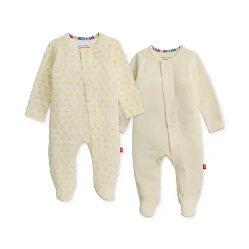 Baby Cotton Footed Coveralls, 2 Pack