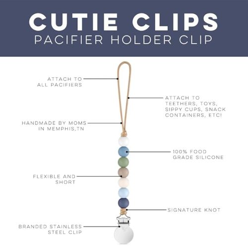 Ryan & Rose Pacifier Clip Georgia - Silicone Pacifier Clip Baby boy Baby Girl Binky paci Clip Baby Pacifier Holder binkie Clip Binky Clips Newborn Baby Care Baby Pacifier Clip (Wilderness)