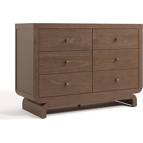 Storkcraft Santorini 6 Drawer Double Dresser (Hazelnut) - GREENGUARD Gold Certified, Interlocking Drawer System, Dresser Drawer Organizer for Kids Bedroom