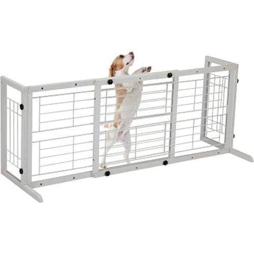 Coziwow 38-67" Freestanding Adjustable Dog Gate, No Drilling, White