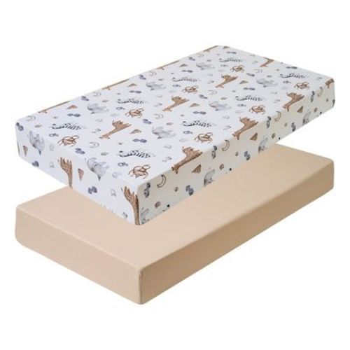 Crib & Toddler Bed Sheets for Baby Girls and Boys, 2-Pack Fitted Mattress Sheets by Sweet Home Collection®