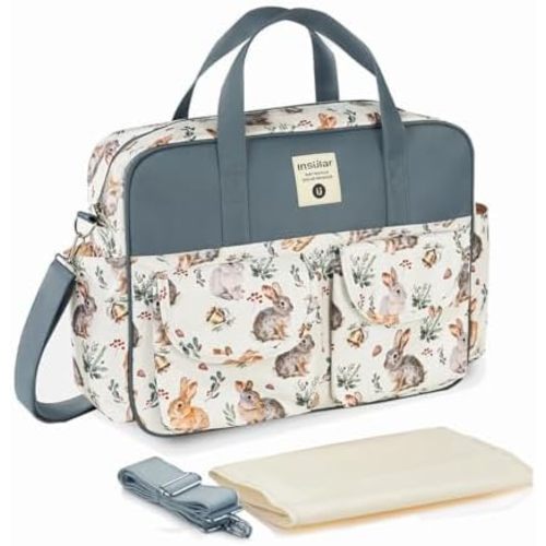 Kamay's Mummy Shoulder Bag Diaper Bag Chic Nappy Changing Bag Tote/Messenger Style Large with Changing Mat, Adjustable Straps