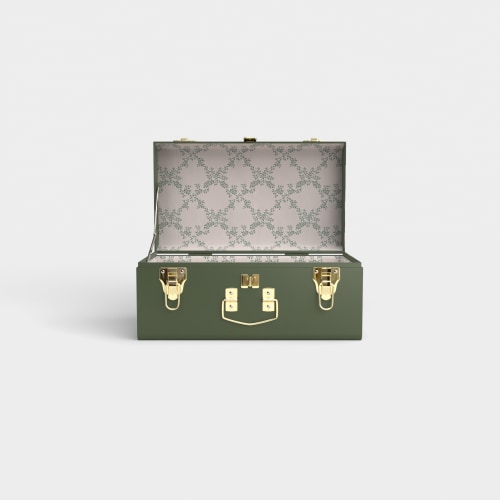 Mini Trunk - Green - Ivy Trail / Embroidery