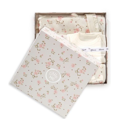Little Me Baby Girls Vintage Rose 5-Piece Layette Gift Box Clothing Set