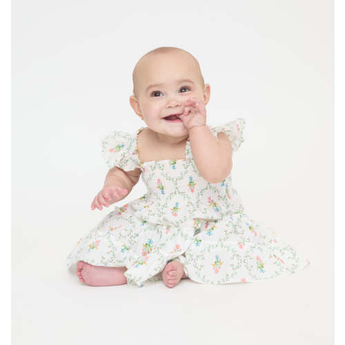 The Baby Ellie Nap Dress - Pastel Trellis – Hill House Home