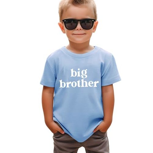 SANIXJOO Big Brother Shirt Toddler Baby Boy Promoted to Big Brother Announcement Tshirt Kids Short Sleeve Clothes