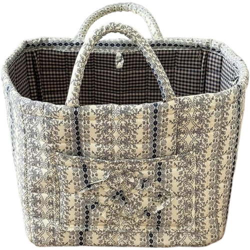Car Storage Basket, Floral Fabric Storage Basket Car Interior Storage Basket Underwear Sundries Laundry Baskets Supplies Home Organizer Bag