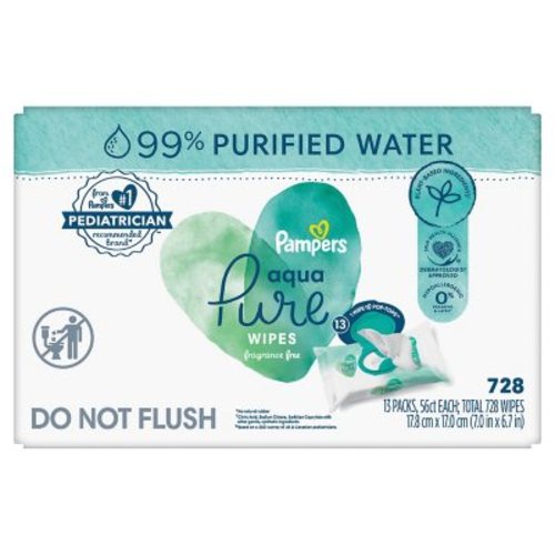Pampers Aqua Pure Wipes, 728 count - Sam's Club
