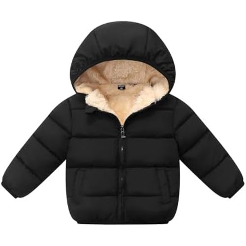Toddler Boys' Girls' Winter Coat for 6M-6T Baby Kid Hooded Puffer Jacket