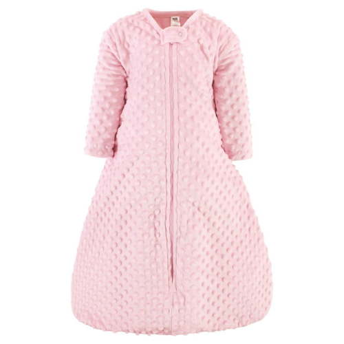 Hudson Baby Infant Girl Plush Sleeping Bag, Sack, Blanket, Lt. Pink, 0-6 Months