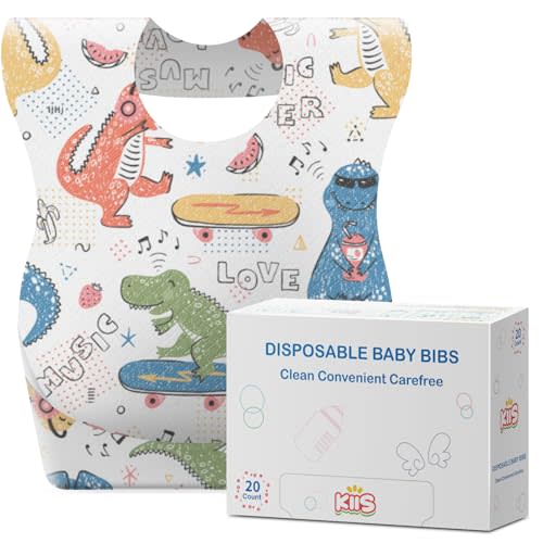 KIIS Disposable Baby Bibs for Travel - Paper Bibs for Infant, Toddlers & Kids - Travel & Daycare Essentials