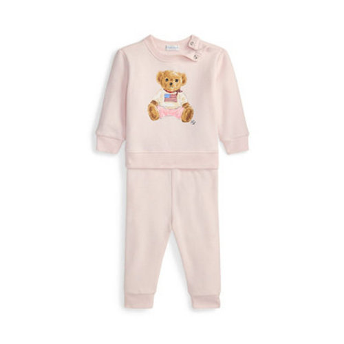Baby Girls' Polo Bear Fleece Sweatshirt and Pants, 2-Piece Set