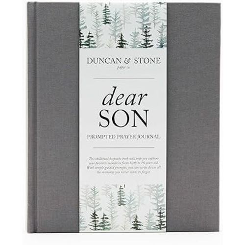 Baby Memory Book - Childhood Memory Book For Milestones - Baby Photo Album with Writing Space - Family Keepsake Journal w/Prompts (Grey,230 Pages)