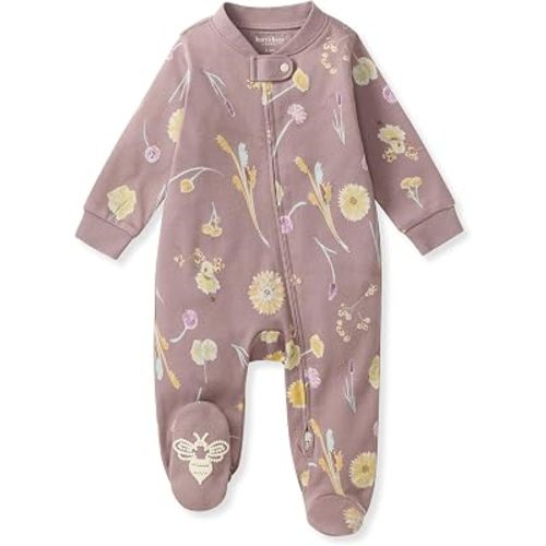 Burt's Bees Baby Girls' Organic Cotton, Sleep and Play Footed Pajamas