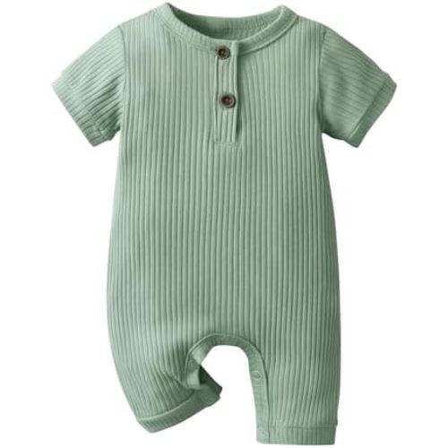 Eghunooy Baby Boy Girl Solid Color One Piece Romper Jumpsuit Outfits Clothes