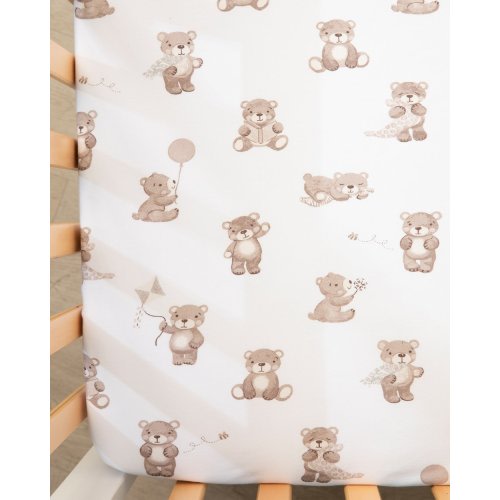 2 Pack Organic Cot Fitted Sheet - Cuddly Bear