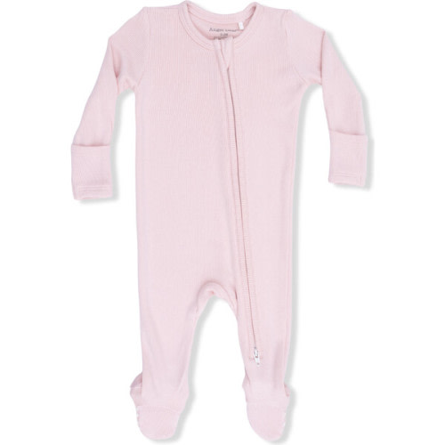 2 Way Zipper Footie, Solid Veiled Pink - Angel Dear | Maisonette