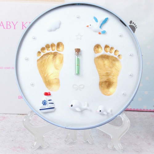 Inkless Baby Hand and Foot Print Kit Keepsake Box for Newborn Milestone Handprint Memory and Lanugo Hair Storage Gift