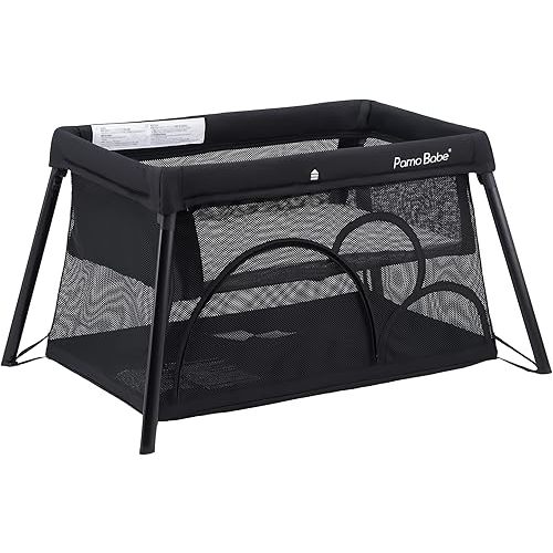 Pamo Babe Travel Crib Lightweight Playpen Baby Playard with Bassinet Portable Mini Playard