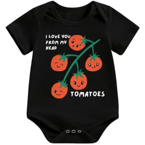 hrcfbk Infant Baby Boys Girls Bodysuit Newborn Short Sleeve Funny Letters Print Romper Reveal Pregnancy Announcement Clothes