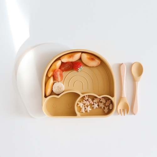 Rainbow Plate & Cutlery Set | Mustard