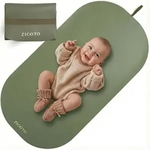 Beautiful Baby Diaper Changing Mat Made of Vegan Leather - Soft & Foldable