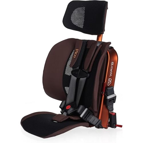 WAYB Pico Travel Car Seat (Golden Hour) Lightweight, Portable, Foldable - Perfect for Airplanes, Rideshares, and Road Trips - Forward Facing for Kids 26.5–50 lbs and 33.5–45"