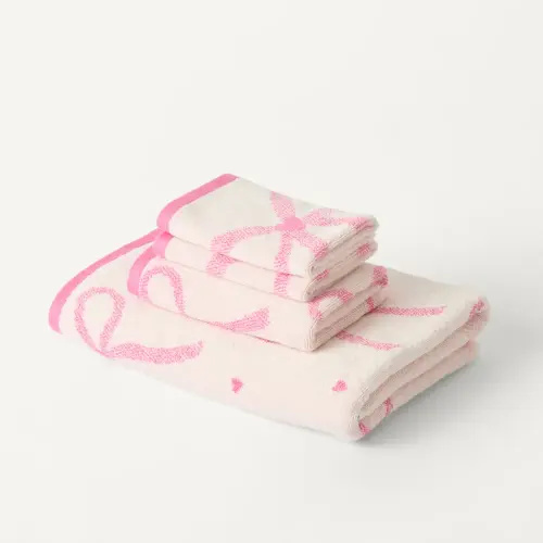 Adairs Kids - I Heart Bows Pink Towel Range | Adairs