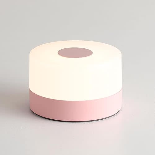 JUSHENG Night Light for Baby Nursery, Rechargeable LED Touch Light with 3CCT & Stepless Dimming Function, Portable Bedside Lamp Tap Lights Battery Powered for Breastfeeding, Kids, Nightstand-Pink