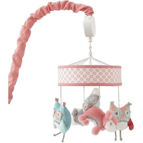 Levtex Baby - Fiona Musical Rotating Baby Crib Mobile - Plush Bears and Owls - Grey, Blue, Navy, Tauper, White - Nursery Accessories