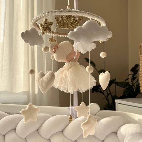 Ballerina mobile, Baby crib mobile, Princess ballerina toy mobile, Musical mobile, crib mobile, newborn gift, baby shower gift