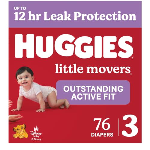 Huggies Little Movers Diapers Size 3, 76 Count