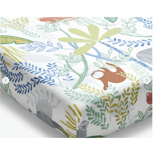 Jungle Print Organic Cotton Fitted Crib Sheet | The Company Store