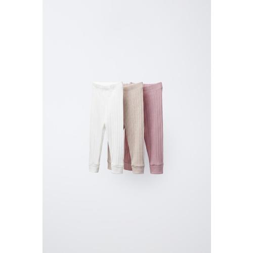 THREE-PACK POINTELLE LEGGINGS - Pink | ZARA United States